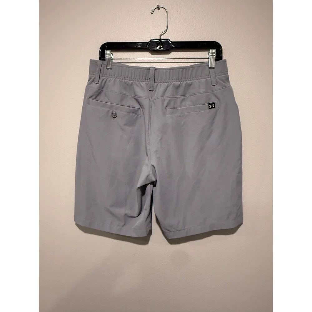 Under Armour Mens Golf Shorts Gray Size 32 Flat Front Activewear Performance